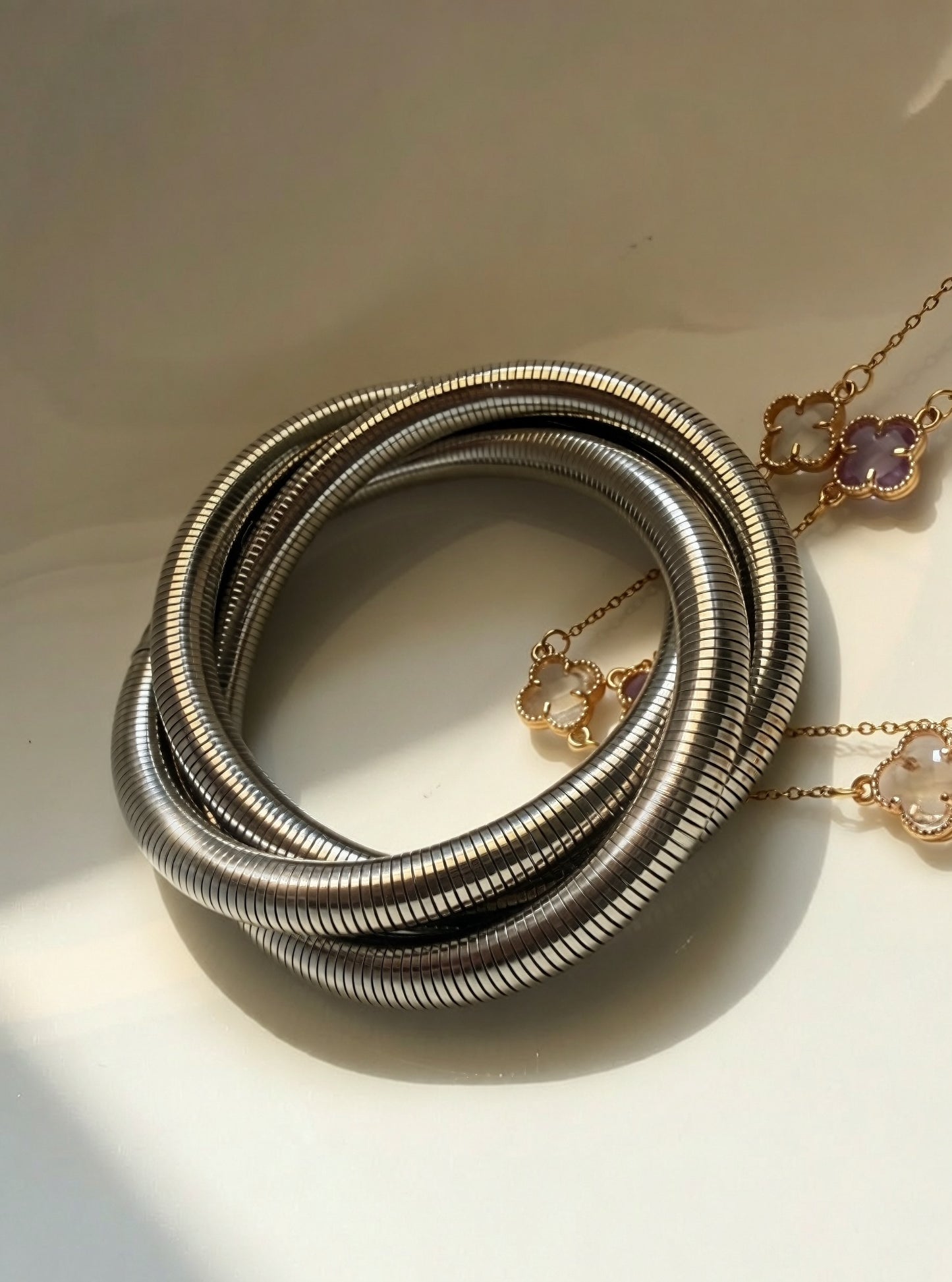 Silver Snake Wrap Bracelet