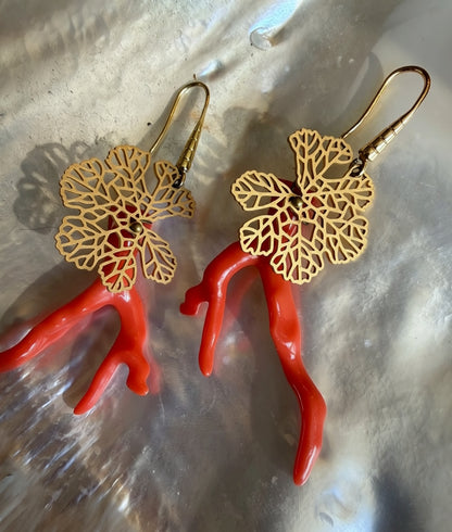 Coral Blossom earrings