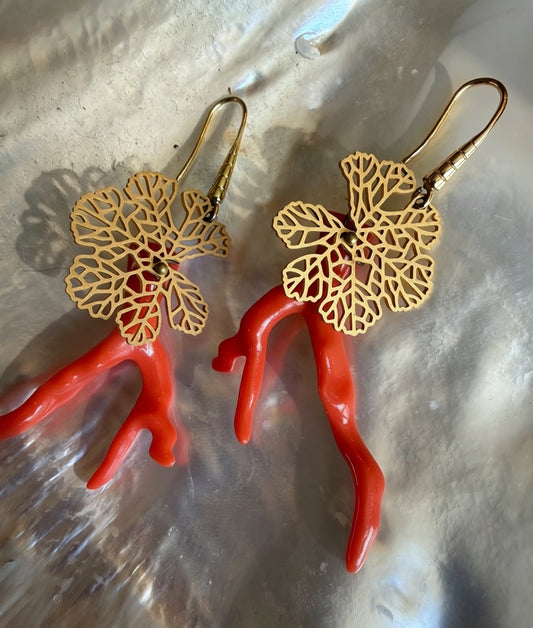 Coral Blossom earrings