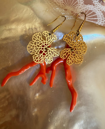 Coral Blossom earrings